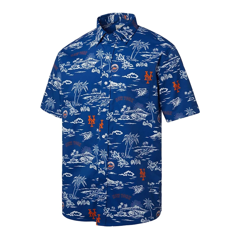 Chemise boutonnée Reyn Spooner bleue New York Mets Kekai pour hommes