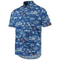 Chemise boutonnée Kekai Performance bleue Reyn Spooner pour homme des Mets de New York