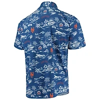 Chemise boutonnée Kekai Performance bleue Reyn Spooner pour homme des Mets de New York