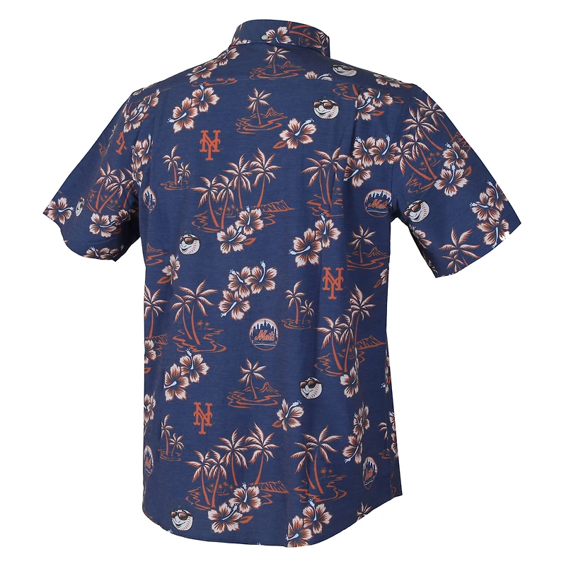 Men's Reyn Spooner Royal New York Mets Big & Tall Kekai Performance Tri-Blend Button-Down Shirt