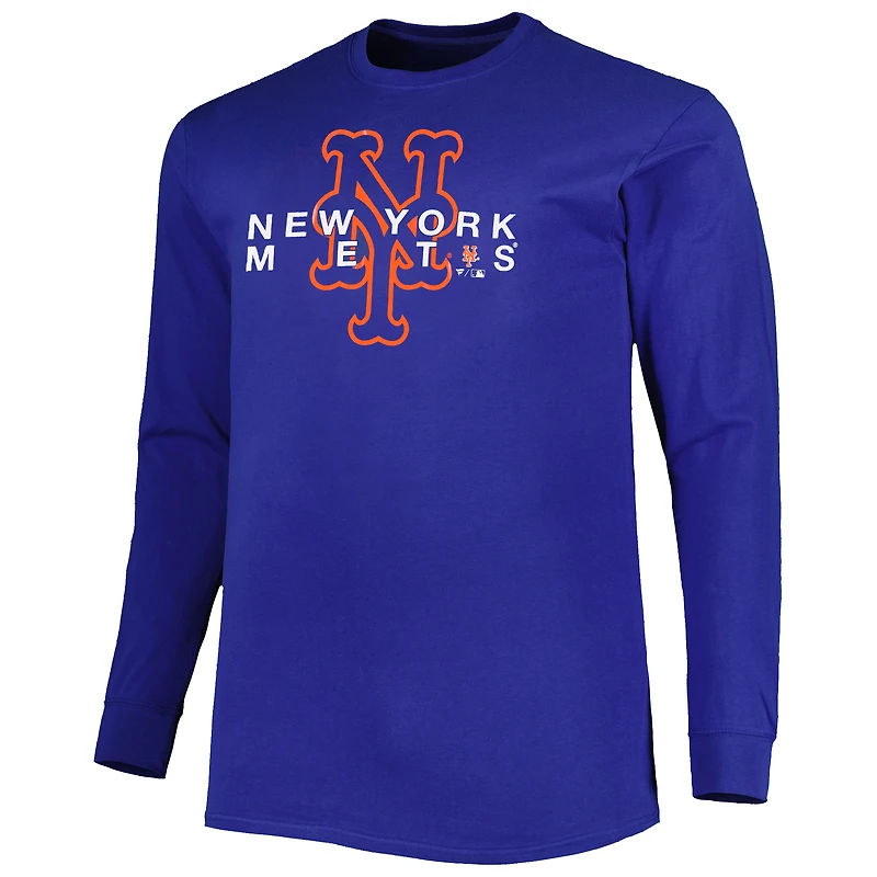 Men's Royal New York Mets Big & Tall Long Sleeve T-Shirt