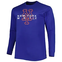 Men's Royal New York Mets Big & Tall Long Sleeve T-Shirt