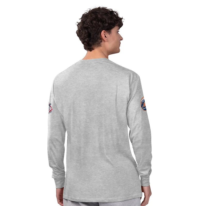 Men's Starter Heather Gray/Royal New York Mets Two-Pack Long Sleeve & Short T-Shirt Set
