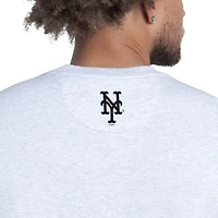 Men's Starter  Heather Gray New York Mets Face of Ice Blue French Terry Sweatshirt