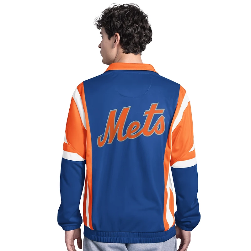 Veste de survêtement zippée en tricot Contender New York Mets pour homme, bleu royal/orange