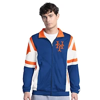 Men's Starter Royal/Orange New York Mets Contender Tricot Full-Zip Track Jacket