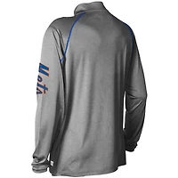 Haut à quart de zip raglan Stitches Heather Grey des Mets New York pour hommes