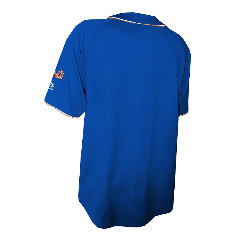 Maillot de mode Stitches Royal New York Mets pour homme, couleur l'équipe, entièrement boutonné
