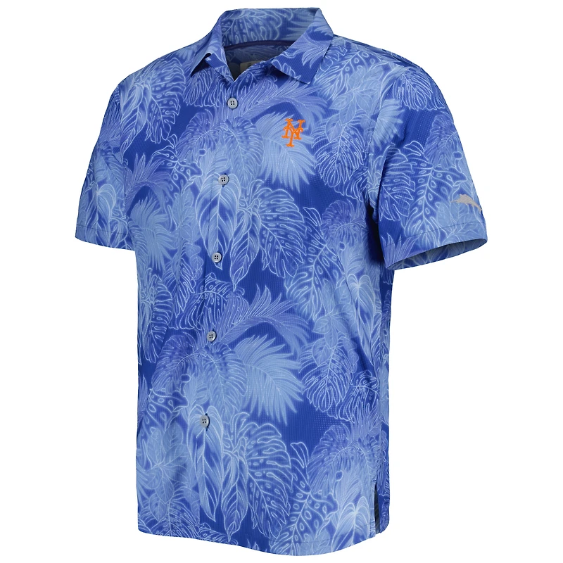 Tommy Bahama Royal New York Mets Coast Luminescent Fronds IslandZone Chemise de camp boutonnée
