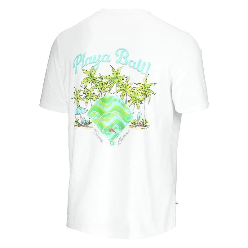 T-shirt Tommy Bahama blanc pour homme des New York Mets Playa Ball
