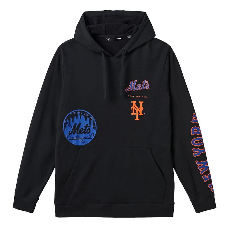Sweat à capuche TravisMathew noir New York Mets Foul Proof Tri-Blend pour homme