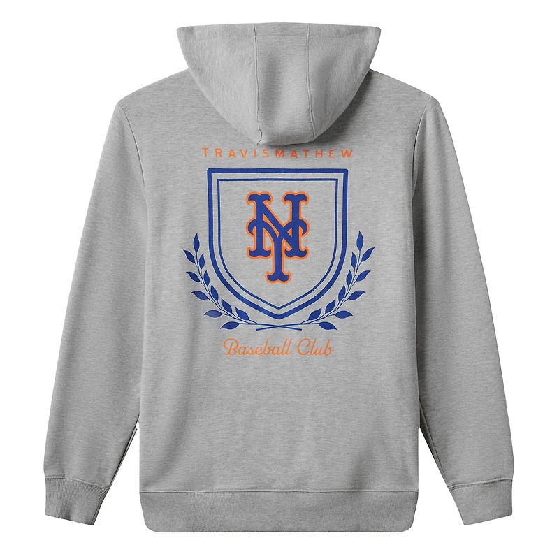 Men's TravisMathew Gray New York Mets Fleece Stadium Hoodie