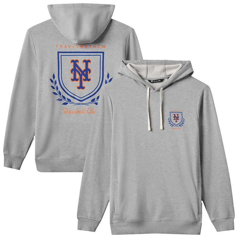 Men's TravisMathew Gray New York Mets Fleece Stadium Hoodie