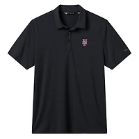 Polo homme TravisMathew Heather Black New York Mets Game Day en mélange de trois matières