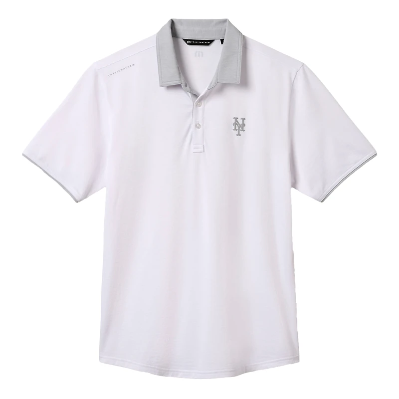 Polo TravisMathew blanc New York Mets Victory Vibes pour homme