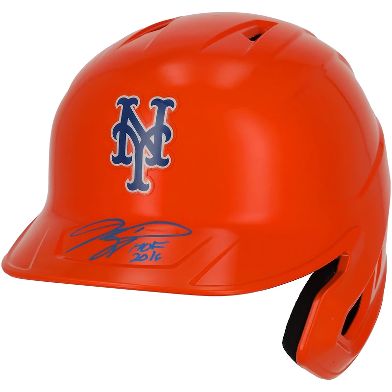 Mike Piazza New York Mets Autographed Alternate Orange Rawlings Mach Pro Replica Batting Helmet with "HOF 2016" Inscription - Fanatics Exclusive