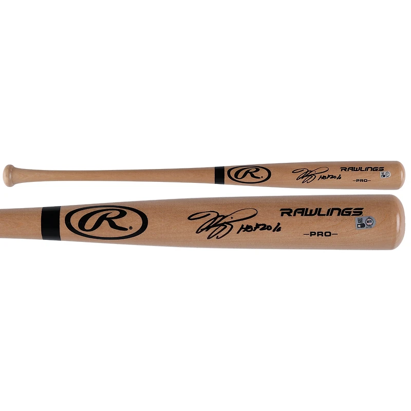 Mike Piazza New York Mets Autographed Blonde Rawlings Pro Bat with "HOF 2016" Inscription