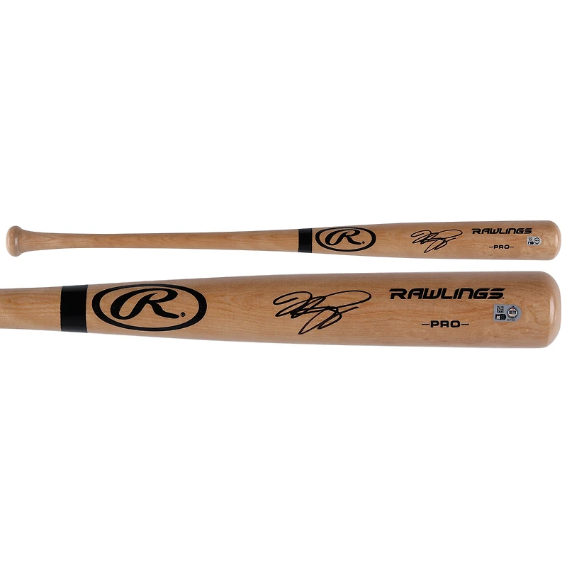 Batte de baseball professionnelle Rawlings Blonde autographiée par Mike Piazza des New York Mets