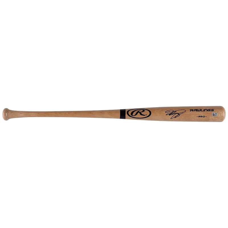 Batte de baseball professionnelle Rawlings Blonde autographiée par Mike Piazza des New York Mets