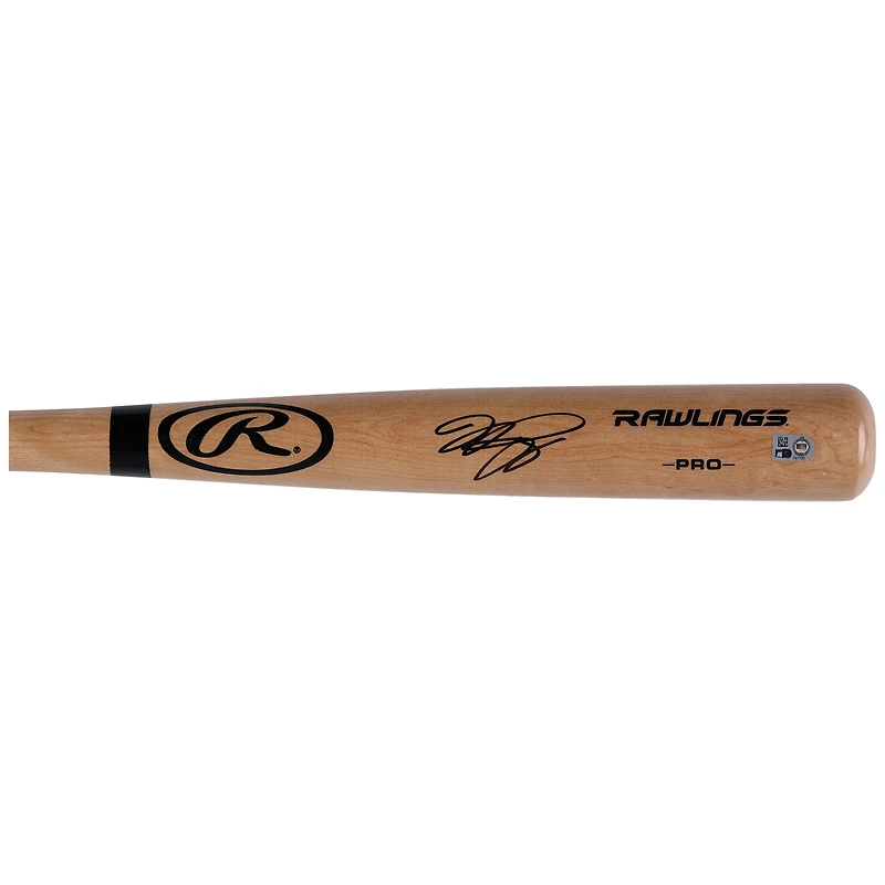 Batte de baseball professionnelle Rawlings Blonde autographiée par Mike Piazza des New York Mets