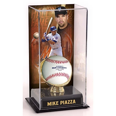 Vitrine d'exposition sublimée du Temple de la renommée des Mets de New York de Mike Piazza avec image