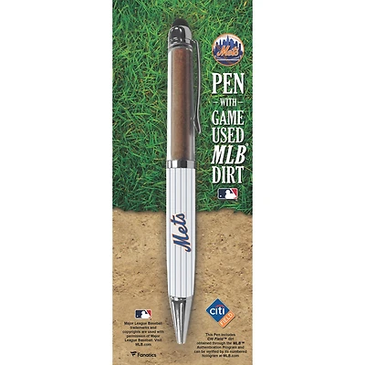 New York Mets Executive Pen with Game-Used Dirt - Pinstripes