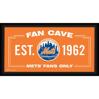 New York Mets Framed 10" x 20" Fan Cave Collage