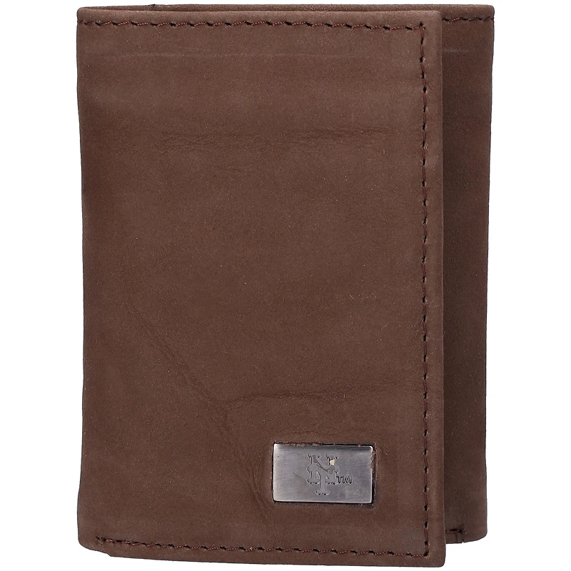 Portefeuille à trois volets en cuir des Mets de New York avec motif concho