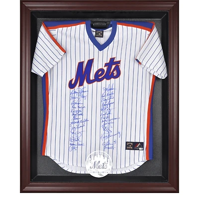 New York Mets Mahogany Framed Logo Jersey Display Case