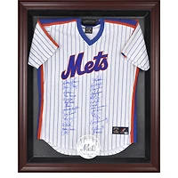 New York Mets Mahogany Framed Logo Jersey Display Case