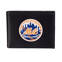 Portefeuille à deux volets en cuir synthétique brodé New York Mets
