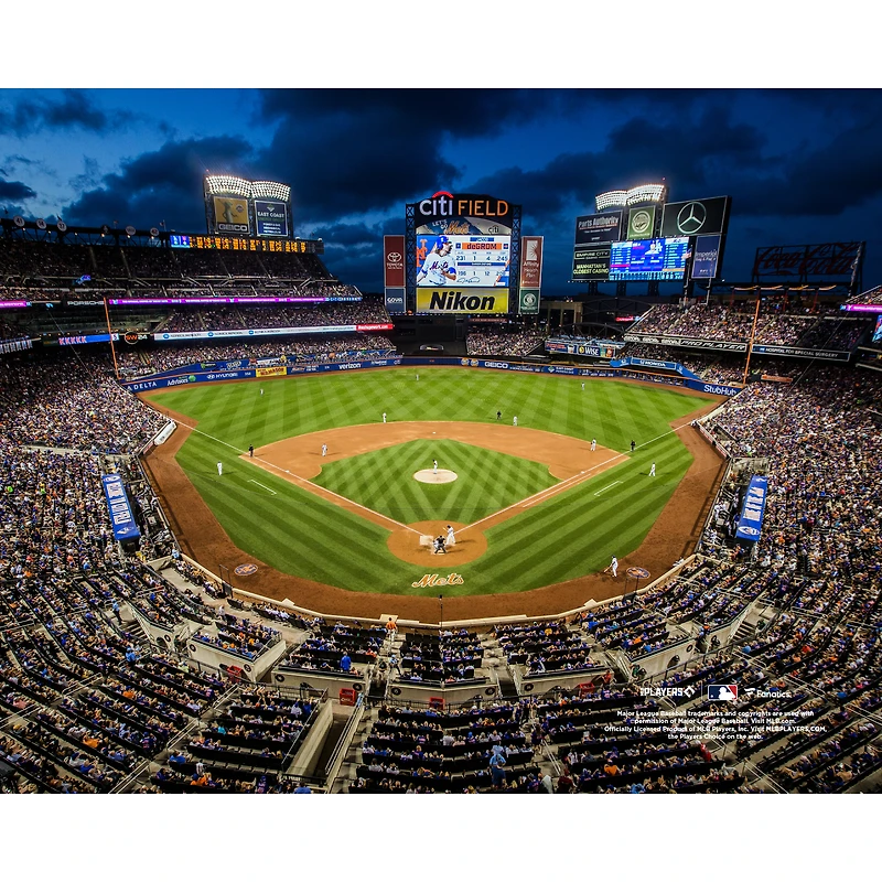 New York Mets Unsigned Nighttime General View Photograph