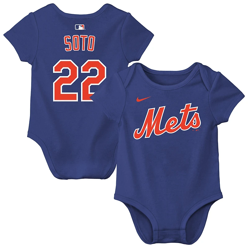 Body Nike Juan Soto Royal New York Mets pour nouveau-né et bébé, avec nom numéro