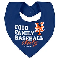 Newborn & Infant WEAR by Erin Andrews  Heather Gray New York Mets Sleep and Play Full-Zip Sleeper Bib Set