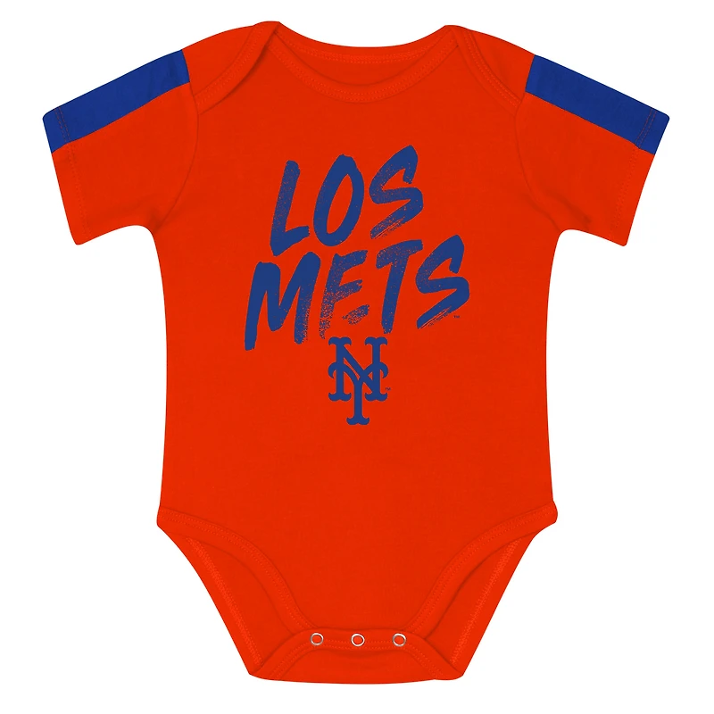 Newborn Outerstuff New York Mets Double Down Bodysuit and Pants 3-Piece Set