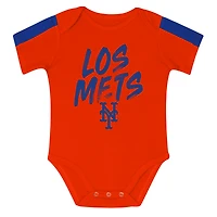 Newborn Outerstuff New York Mets Double Down Bodysuit and Pants 3-Piece Set