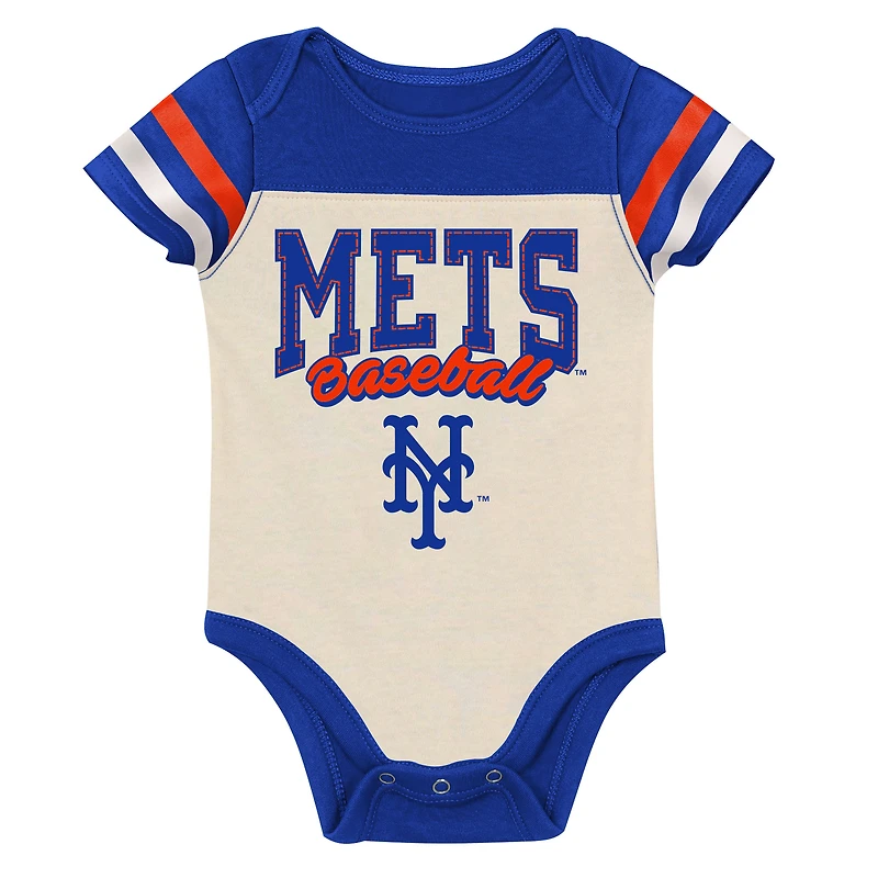Newborn Outerstuff Royal New York Mets Up One Three-Piece Bodysuit, Bib & Booties Set