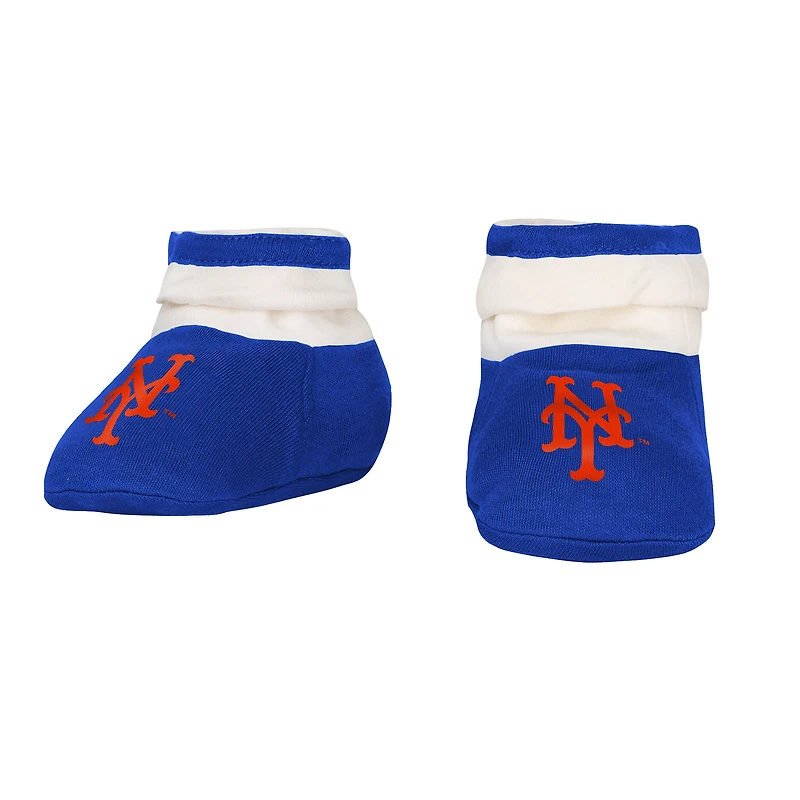 Newborn Outerstuff Royal New York Mets Up One Three-Piece Bodysuit, Bib & Booties Set