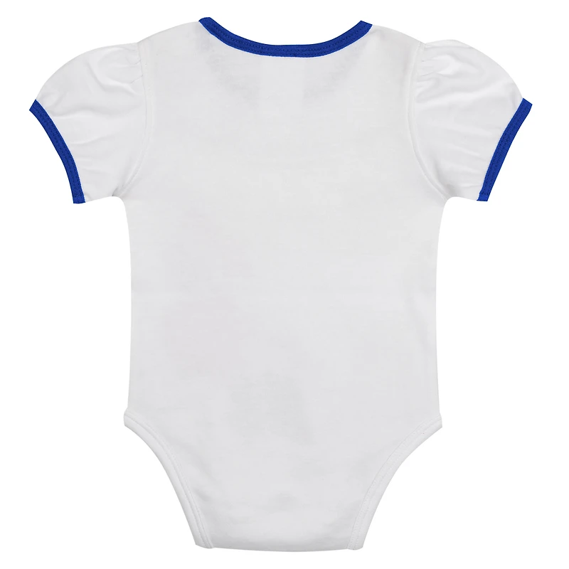 Newborn White/Royal New York Mets Sweet Catcher 3-Piece Bodysuit, Headband and Skirt Set