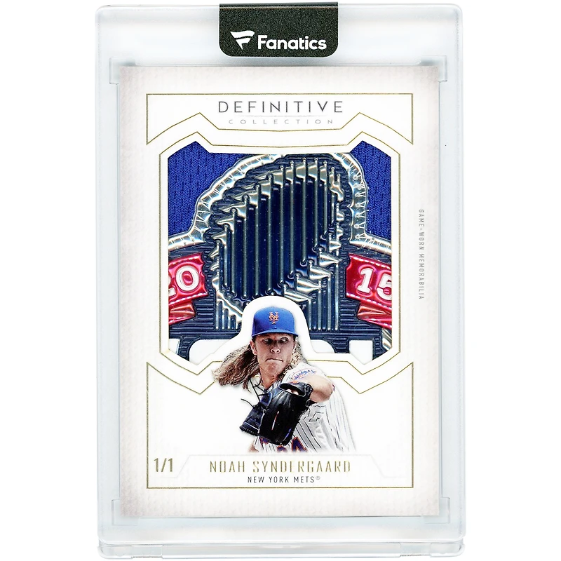 Noah Syndergaard New York Mets 2019 Topps Definitive Collection Definitive Patch Game Used World Series Logo #DPC-NS #1/1 Card