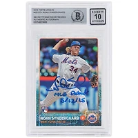 Noah Syndergaard New York Mets Autographié 2015 Topps Mise à jour #US157 Beckett Fanatics a été témoin d'une carte de recrue authentifiée 10 avec l'inscription "MLB Debut 5/12/15"