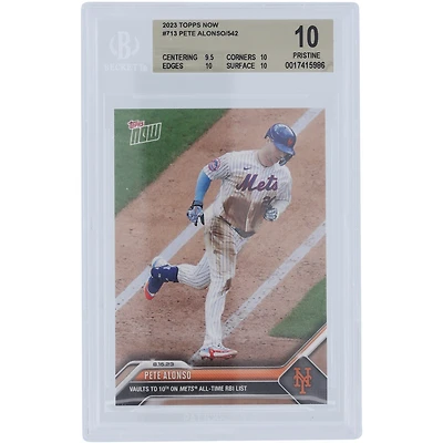 Pete Alonso New York Mets 2023 Topps Now 10th All-time Mets RBI List #713 BGS Authenticated 10 Card - 9.5,10,10,10 Subgrades