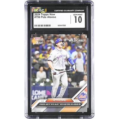 Carte Pete Alonso New York Mets 2024 Topps Now Power Mets en NLDS #798 authentifiée CGC (10 cartes)