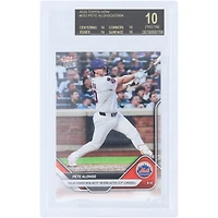 Pete Alonso, New York Mets, 2025 Topps Now Polar Power, nouveau roi des circuits des Mets après son 253e coup de circuit, étiquette noire n° 553, authentifiée BGS, note 10/10/10/10