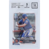Pete Alonso New York Mets autographié Bowman Chrome #BCP-137 Beckett Fanatics Witnessed 9/10 Rookie Card