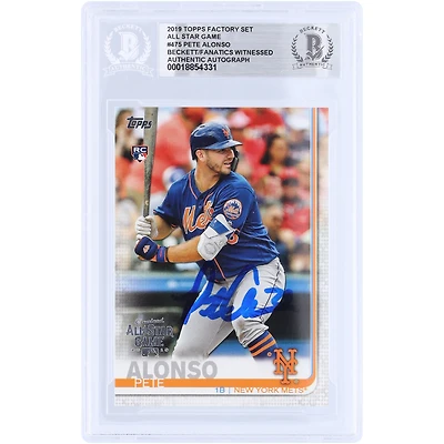 Pete Alonso New York Mets Autographed 2019 Topps All Star Game #475 Beckett Fanatics Witnessed Authenticated Rookie Card