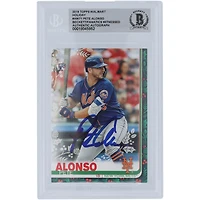 Pete Alonso, New York Mets, carte de recrue authentifiée Topps Holiday Walmart #HW71 signée par Beckett Fanatics 2019