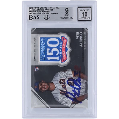 Pete Alonso New York Mets Autographed 2019 Topps Update 150th Anniversary Commemorative Relic #AMP-PA Beckett Fanatics Witnessed Authenticated 9/10 Rookie Card