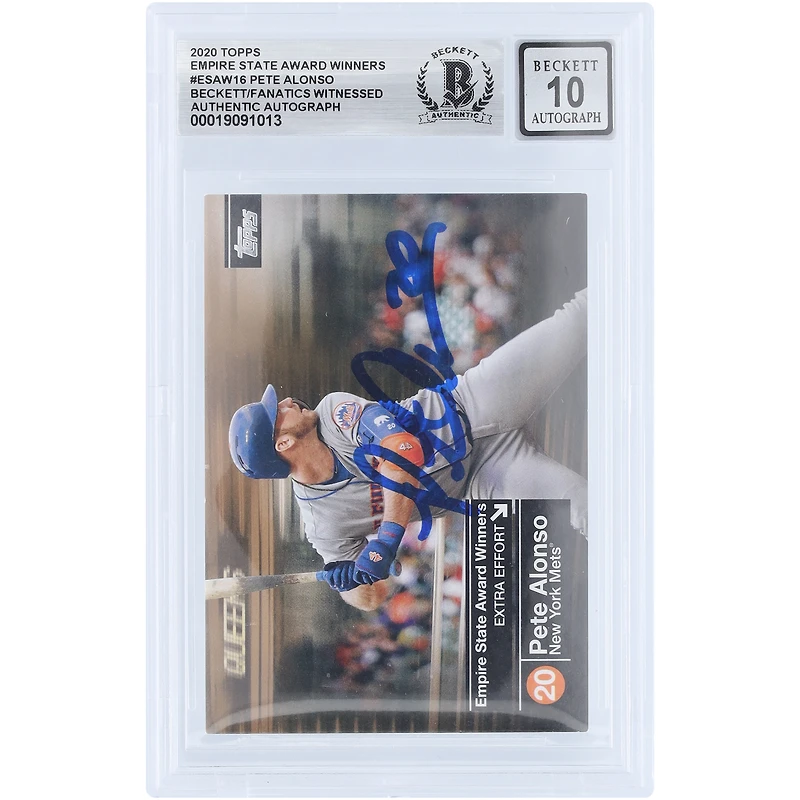 Pete Alonso New York Mets Autographed 2020 Topps Empire State Award Winners #ESAW-16 #/50 Beckett Fanatics Witnessed Authenticated 10 Card
