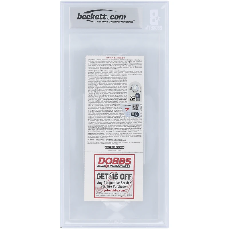 Pete Alonso New York Mets Autographed 6th Career HR Beckett Fanatics Witnessed Authenticated Auto 10 Ticket from April 19